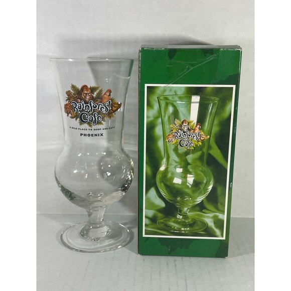 Rainforest Cafe Phoenix Y2K collector Hurricane Souvenir glass New with box - Picture 2 of 6